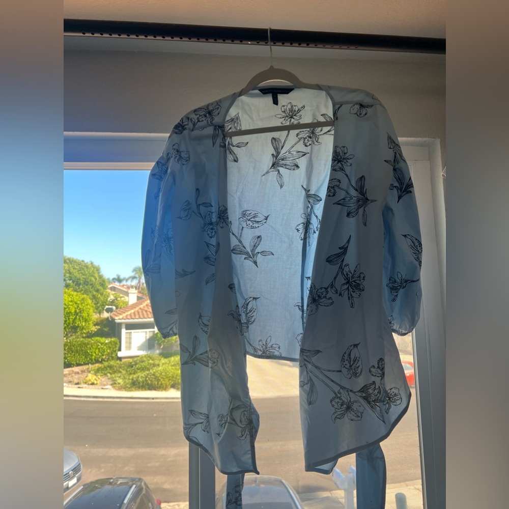 Blue Tie Blouse